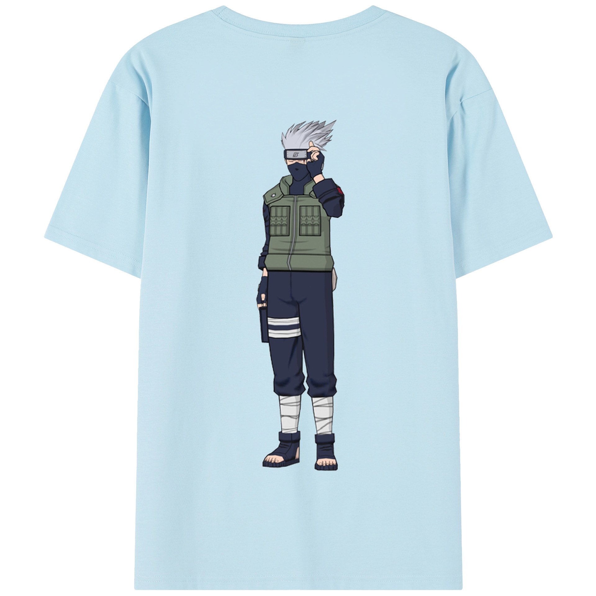 （画像用） NARUTO -ナルト- はたけ カカシ Hatake Kakashi 綿100％半袖Tシャツ（背面プリント）